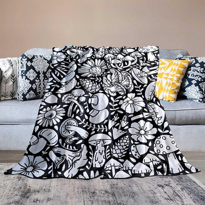 DIY Coloring Blanket Washable Reusable Coloring Mat for Adults - Mushroom