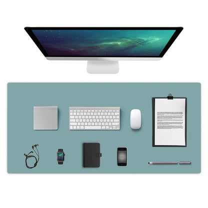 Dual-Sided Leather Desk Pad and Mouse Mat- Pink and Blue