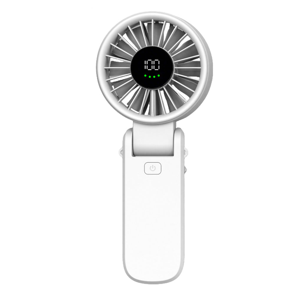 Portable Handheld Fan with 100 Speed Settings and USB Charging for Travel-White