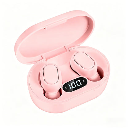 Bluetooth 5.1 Wireless Earbuds with LED Display IPX4 Waterproof Headphones-Pink