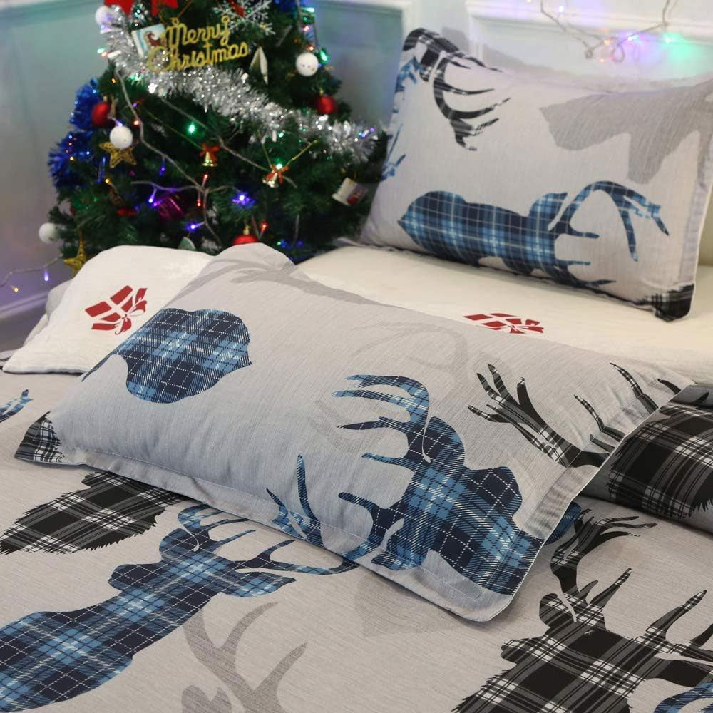 Christmas Pattern Bedding Set Xmas Style Duvet Cover Pillowcase  Home Decor Style 2