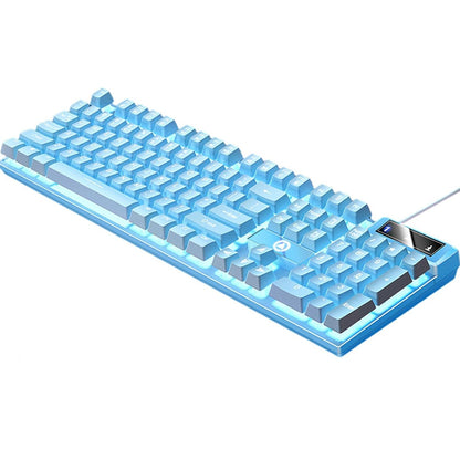 Wired Gaming Keyboard 104 Key Floating Keycaps Backlit Keyboard - Blue