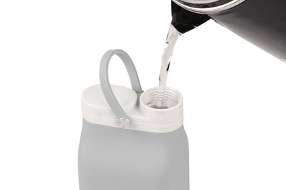 600ml Collapsible Water Bottle Outdoor Folding Silicone Cup Travel Sport Portable Sports Travel Water Bottles-Grey