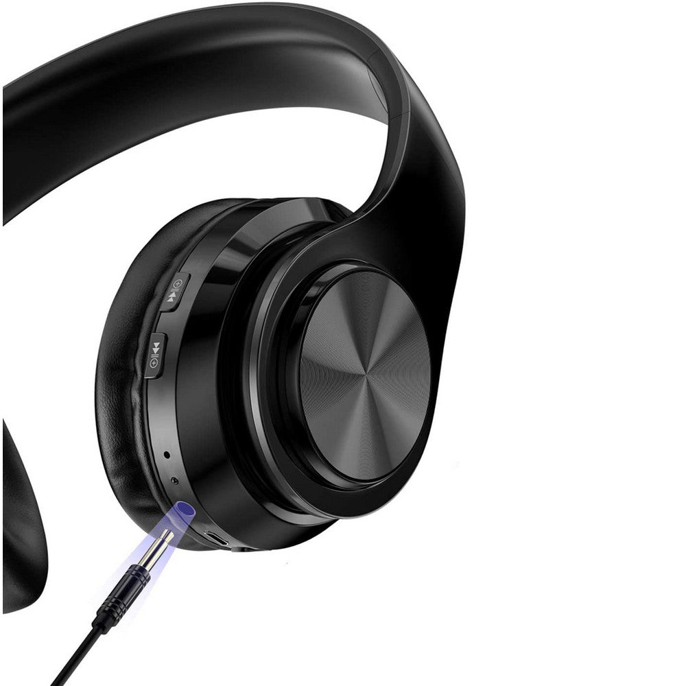 Wireless Headphones Wireless Earbuds B39 LED Light Up Foldable Headset Bluetooth 5.0 Stereo Headphones Built in Microphone -Black