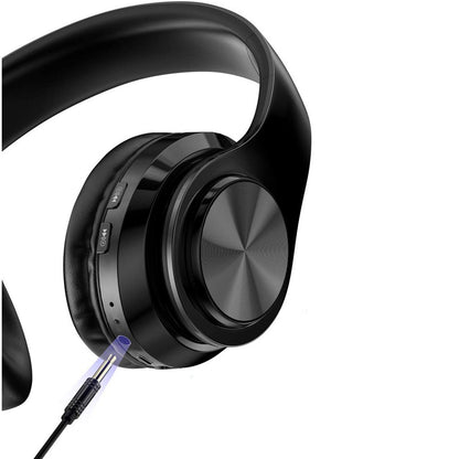 Wireless Headphones Wireless Earbuds B39 LED Light Up Foldable Headset Bluetooth 5.0 Stereo Headphones Built in Microphone -Black