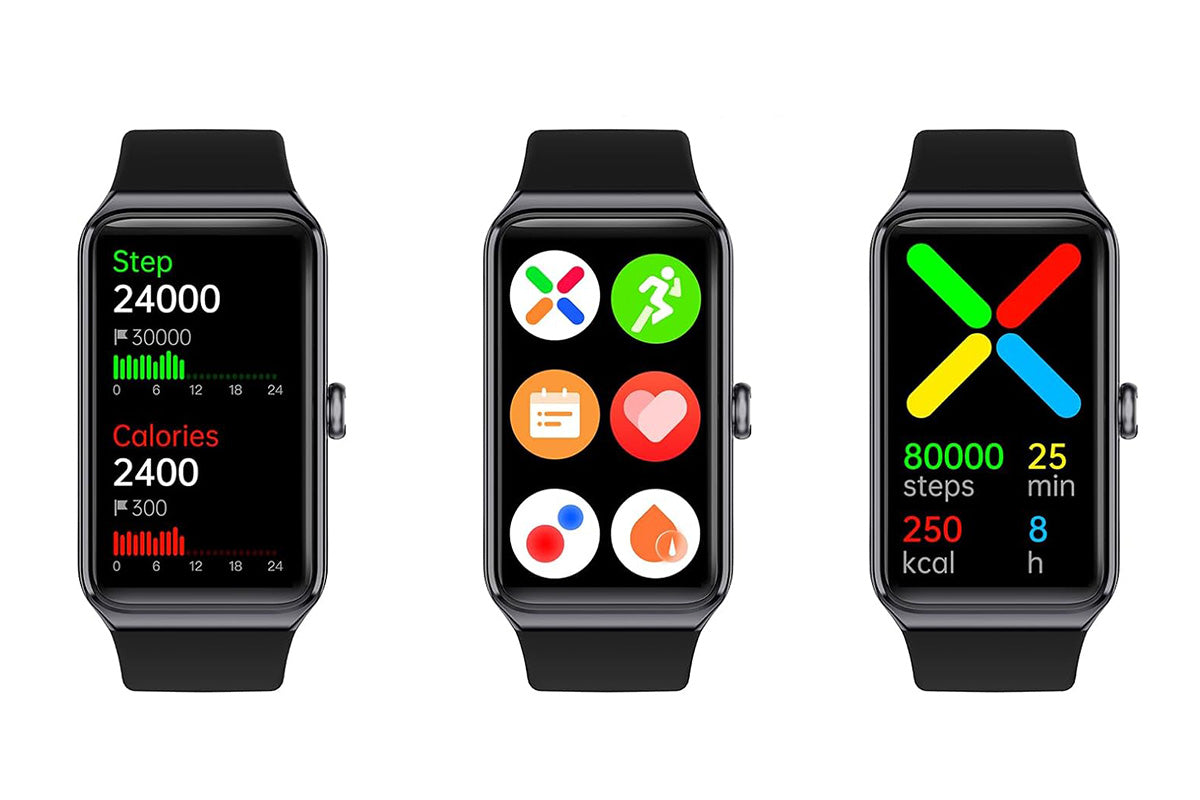 Fitness Tracker Smart Watch with Heart Rate and Blood Pressure Monitor-Black