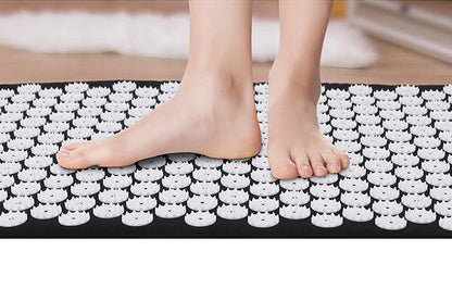 Back and Neck Pain Relief Acupressure Mat and Pillow Set-Black