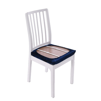 2Pcs Velvet Dining Chair Seat Covers Stretch Chair Seat Cushion Cover -Blue