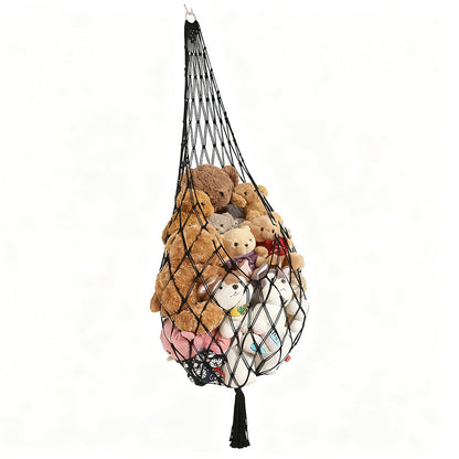 Stuffed Animal Storage Organizer Hammock Hanging Plush Toy Holder Black