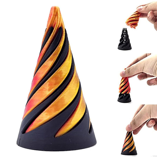Spiral Cone Passthrough Sculpture 3D Printed Fidget Toy