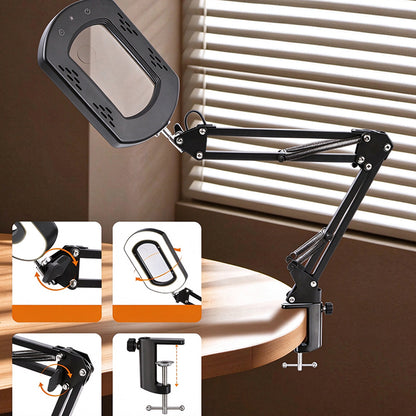15X Magnification Desk Lamp Long Arm Folding Magnifying Lamp