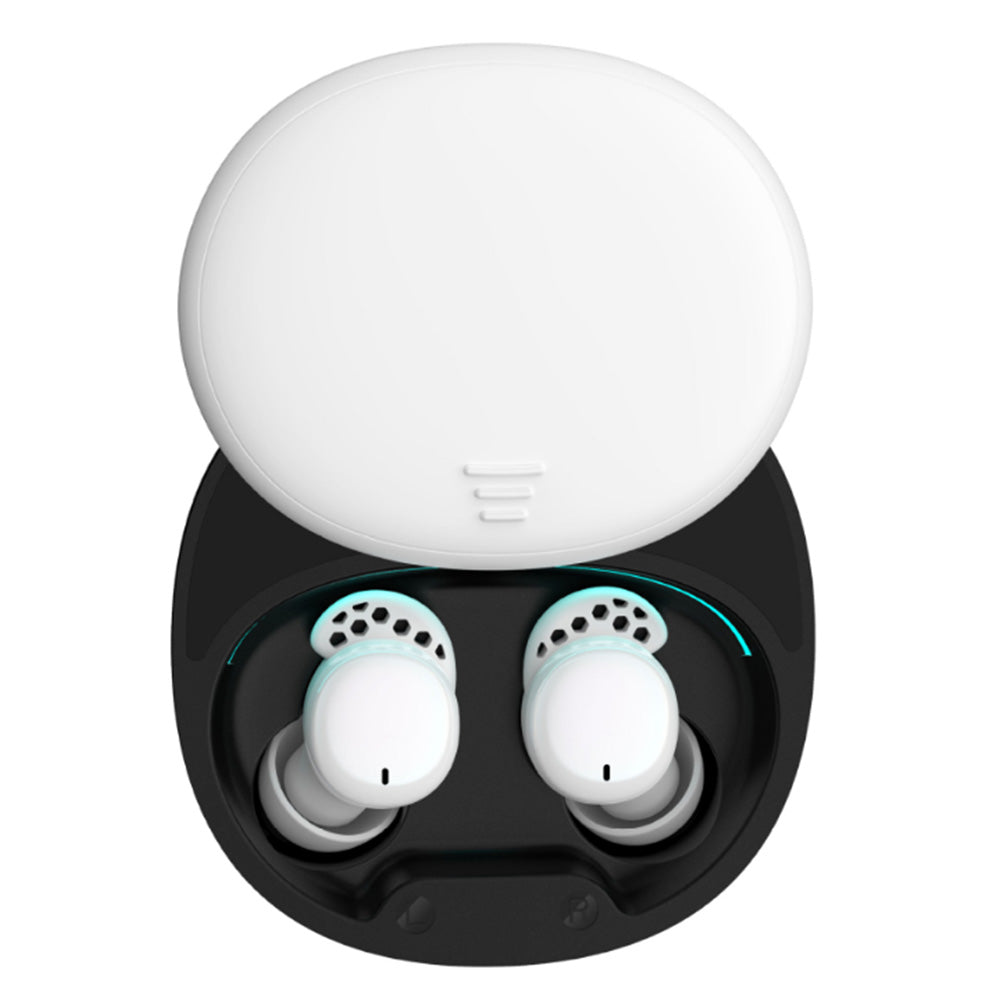 In Ear Sleep Headphones with Digital Power Display Invisible Noise Blocking Earphone for Side Sleepers White
