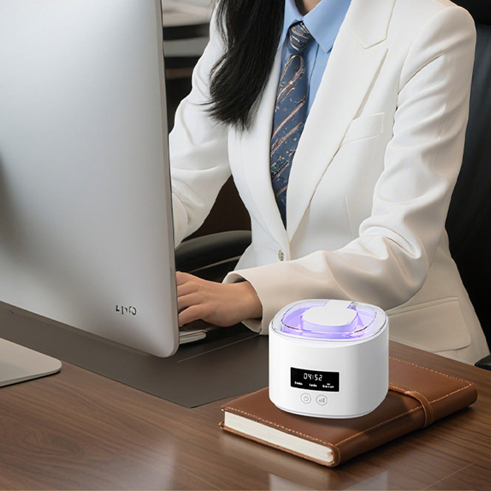 Ultrasonic Retainer Cleaner Machine Dental Cleaning Pod Mouth Guard Cleaning Machine-White