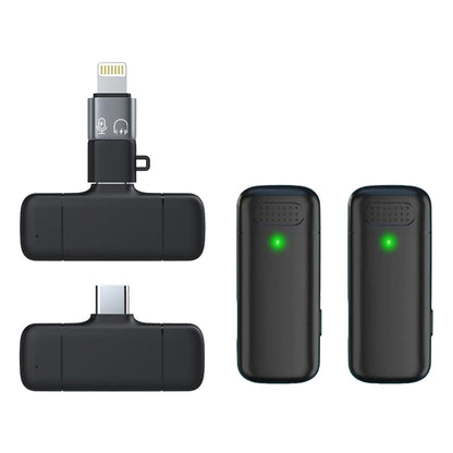 2-in-1 Wireless Lavalier Microphone with Charging Case for Video Recording Vlog Streaming
