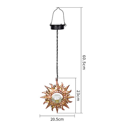 Solar Lights Sun Cracked Glass Lantern- Sun