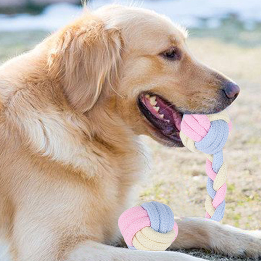 Five-piece Set Cotton Rope Dog Chew Rope Toys Keep Pet Teeth Health