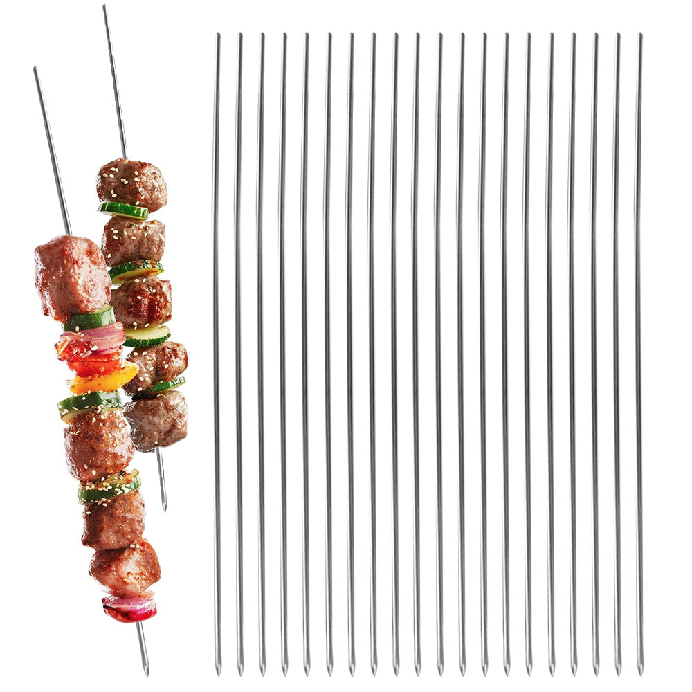 20 Pack 304 Stainless Steel BBQ Skewers -Round