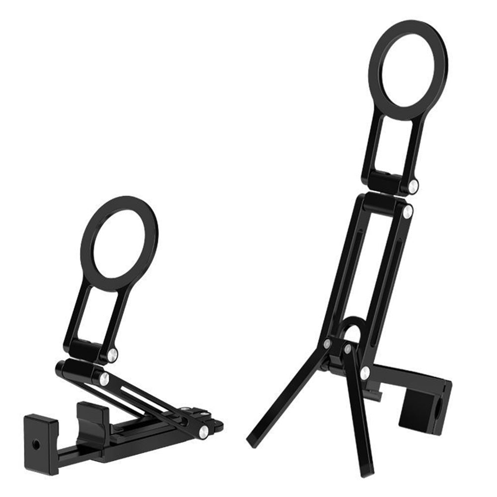 360 Degree Rotating Tripod Adjustable Aluminum Magnetic Phone Tripod for Android iPhone 12 to 17-Black