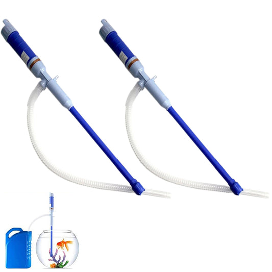 2pcs Fuel Transfer Pump Siphon Electric Pump Pipe Water Petrol Liquid Transfer-Blue