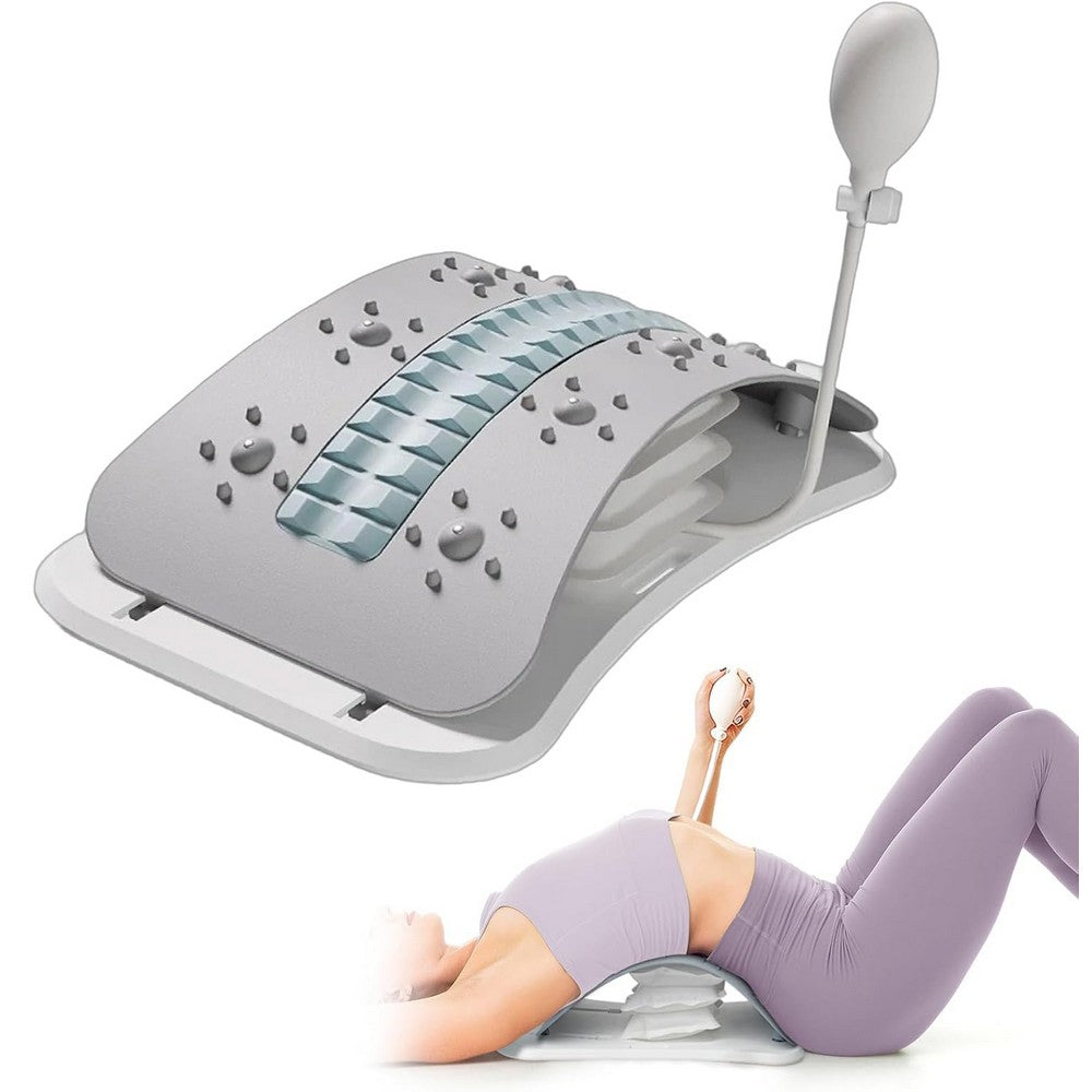 Back Stretcher for Lower Back Pain Relief Back Cracker Board Lumbar Support Board-Grey