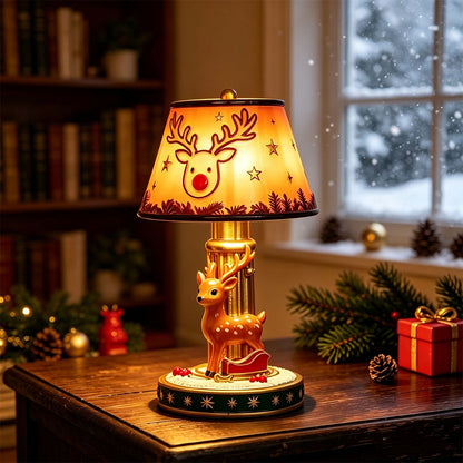 Christmas Table Lamp Vintage Resin Desk Light - Reindeer