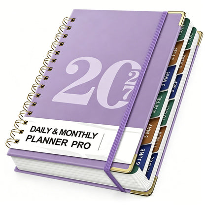 2027 A5 Hardcover Weekly Planner Calendar Notebook January to December - Purple