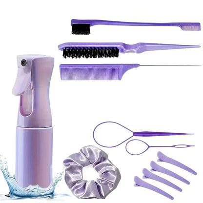 28Pcs Hair Styling Combs Set for Curling Combing Straightening-Purple