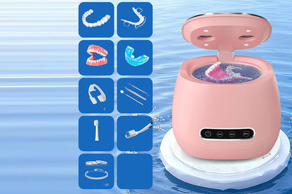Ultrasonic Retainer Cleaner with UVC Cleaning - Pink