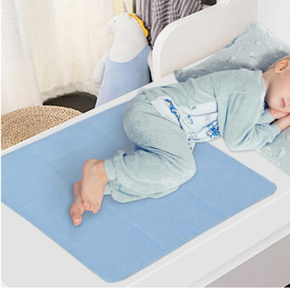 2Pcs Reusable Large Urine Mat Water Resistant Nappy Diaper Changing Pad Blue