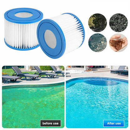 2 Pcs Pool Filter Cartridge Replacement Cartridges for Bestway VI