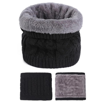 Winter Neck Gaiter Fleece Thick Neck Warmer Cover Ski Gaiters for Men Women-Black