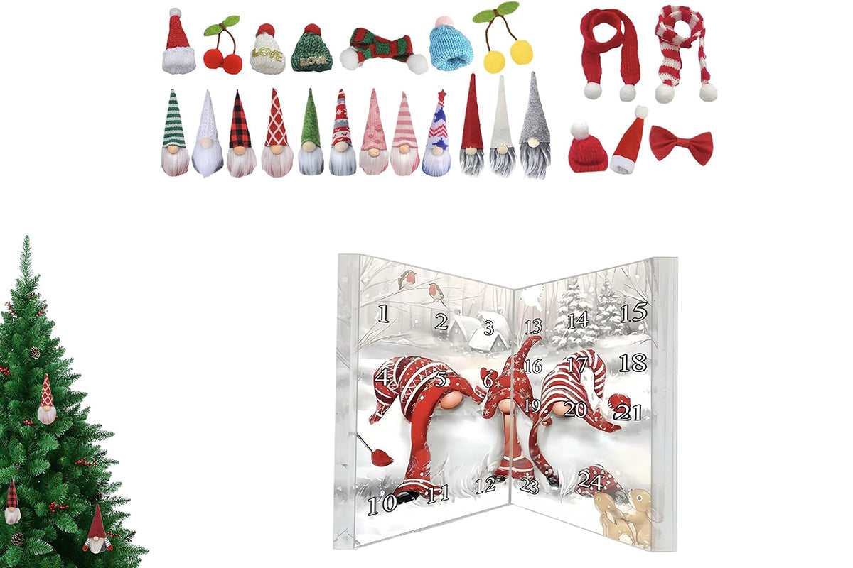 Christmas Gnomes Advent Calendar 2025 24-day Countdown Calendar Dwarf Ornaments-12 Gnome