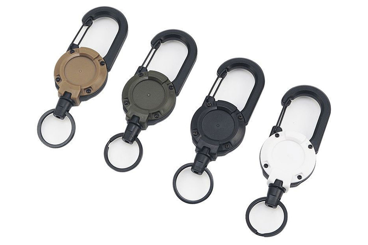 4 Piece Retractable Keychain Carabiner Badge Holder