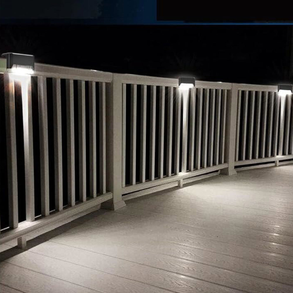 4Pcs LED Solar Fence and Step Lights- White
