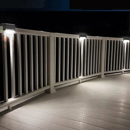 4Pcs LED Solar Fence and Step Lights- White