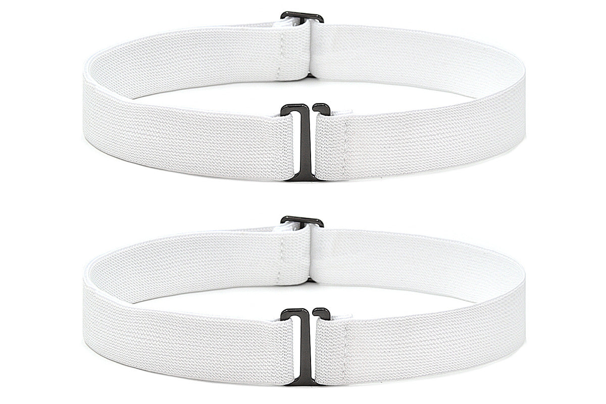 2Pcs Women Adjustable Stretch Belt Invisible Elastic Waistband for Pants Jeans Dresses-White
