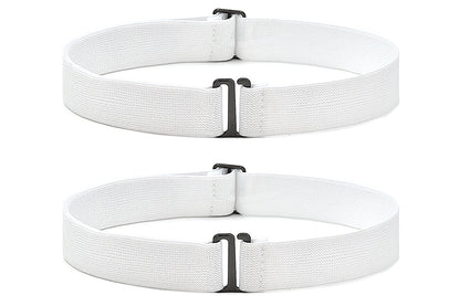 2Pcs Women Adjustable Stretch Belt Invisible Elastic Waistband for Pants Jeans Dresses-White