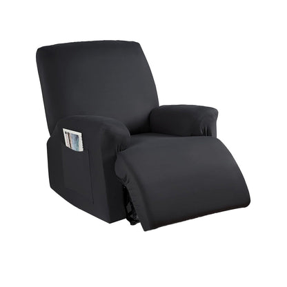 Full Wrapped Stretch Recliner Chair Cover Elastic Recliner Sofa Slipcover Black