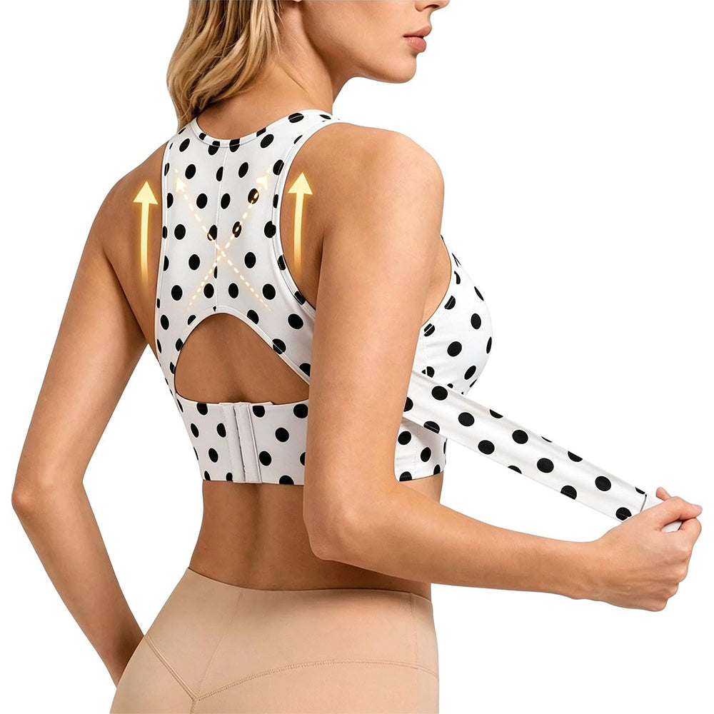 Front Closure Posture Bra Wide Straps Seamless Bra - White