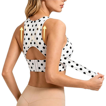 Front Closure Posture Bra Wide Straps Seamless Bra - White