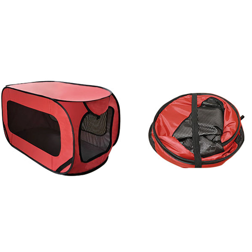 Portable Car Seat Pet Kennel Pop Up Dog Cat Tent Bed Red