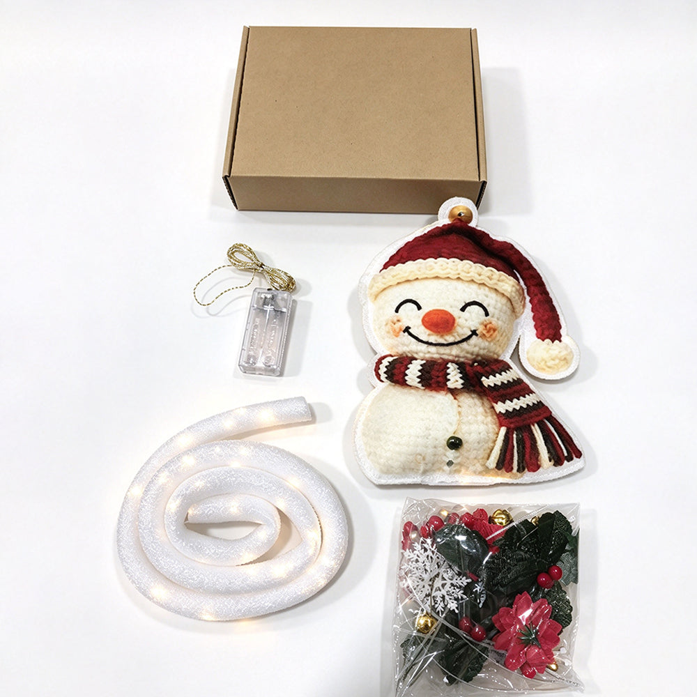 Glowing Christmas Door Hanger DIY Christmas Door Decor For Adults - Snowman