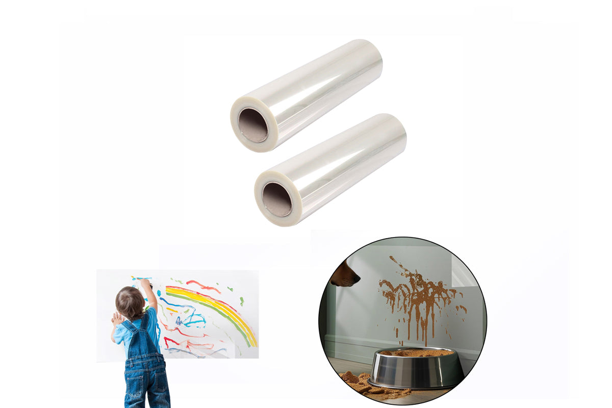2 Piece Clear Wall Protector Self-Adhesive Removable Film