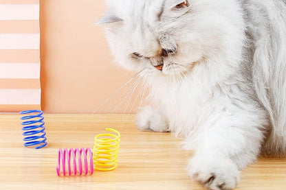 40 Piece Cat Kitten Colorful Plastic Spring Bouncy Toy