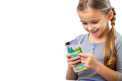 Learning Toy Play Cell Phone with 8 Functions and Dazzling Lights Interactive Toy for Boys Girls-White