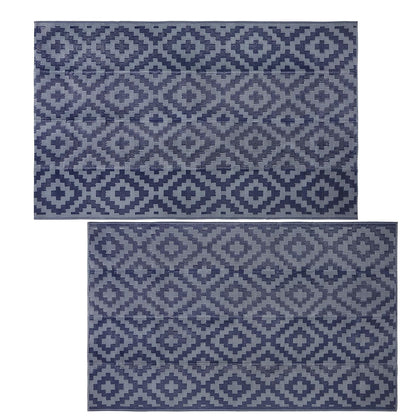 Camping Mat Outdoor Woven Mat Waterproof Reversible Picnic Rug for Beach Tent-Grey