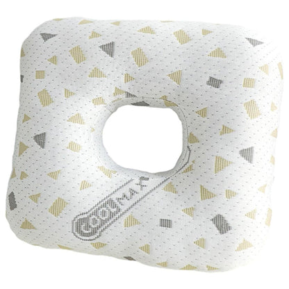 Square Ear Piercing Pillow for Side Sleepers with Central Ear Hole Grey