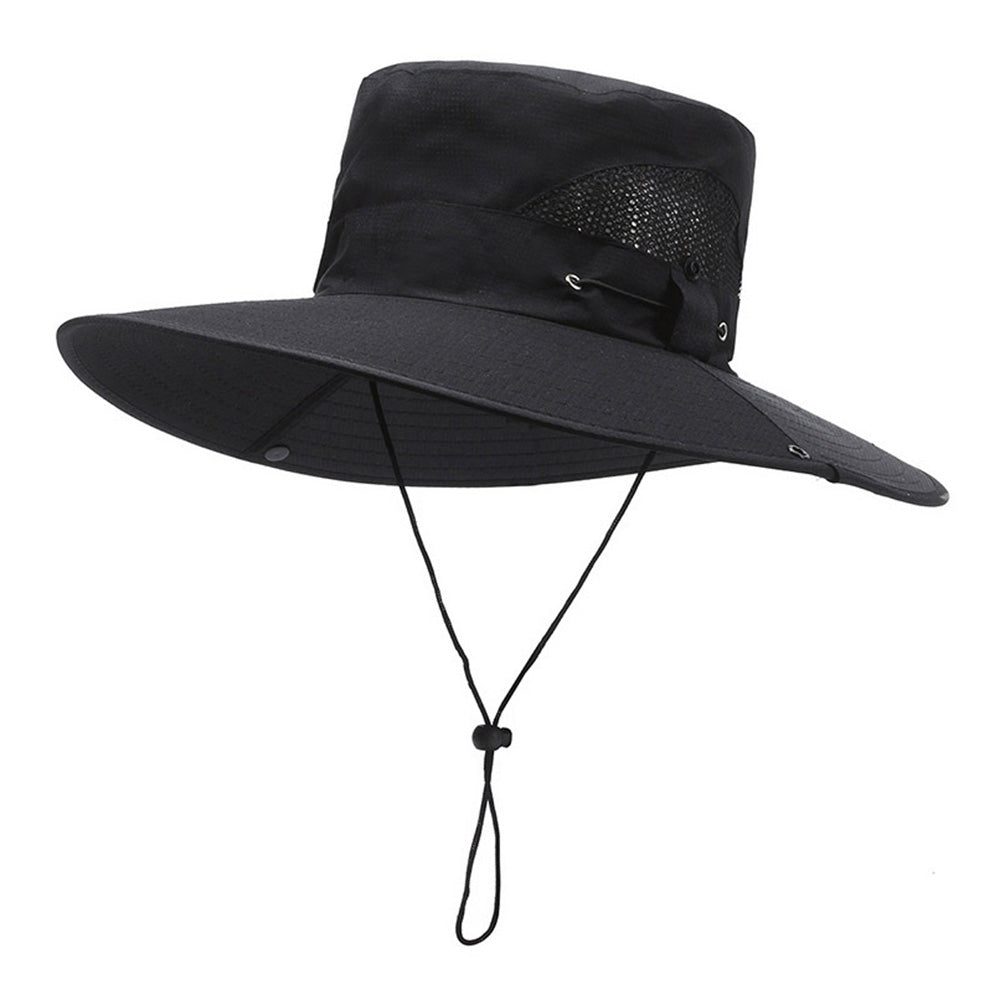 Unisex Sun Hats Boonie Hat Wide Brim Fishing Hiking Outdoor Hat Black