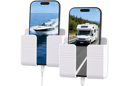 2 Pack Wall Mount Phone Holders - White