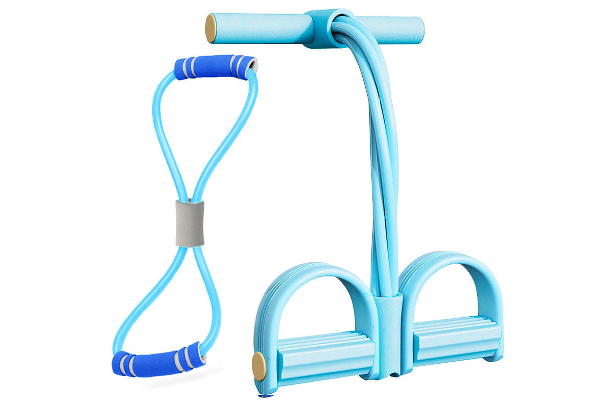 6 Tube Pedal Ankle Puller Fitness Resistance Band - Blue